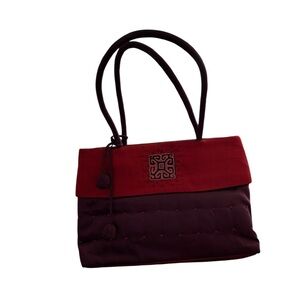 Beautiful 12 x 9 Rich red burgundy and purple Vietnamese silk quilted .